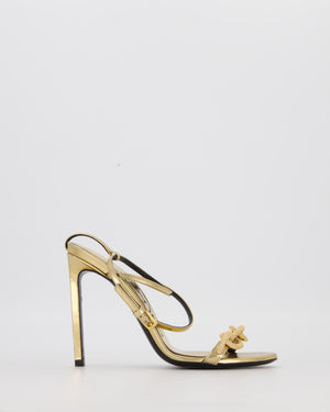 Tom Ford 105mm Crystal Embellished Heels in Gold Size EU 37.5