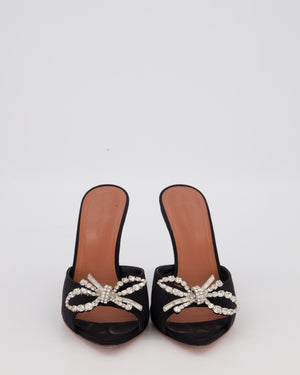 Amina Muaddi Satin Rosie Mules 95 in Black Size EU 37.5
