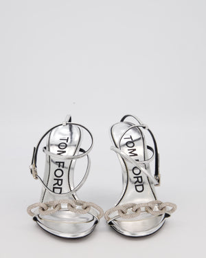 Tom Ford 105mm Crystal Embellished Heels in Silver Size EU 37.5