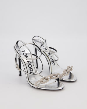 Tom Ford 105mm Crystal Embellished Heels in Silver Size EU 37.5