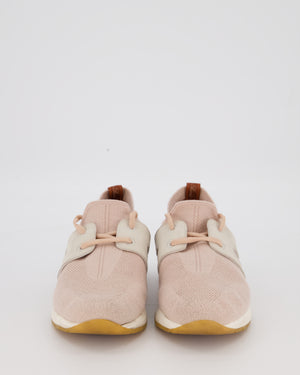 Loro Piana 360 LP Flexy Walk Sneaker in Light Pink Knitted Wool Upper and Suede Panels Size EU 37