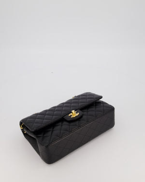 Chanel Black Classic Medium Double Flap Bag in Caviar Leather with Gold Hardware