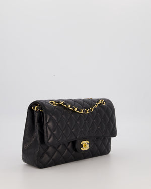Chanel Black Classic Medium Double Flap Bag in Caviar Leather with Gold Hardware