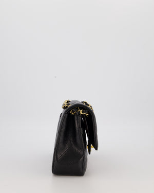 Chanel Black Classic Medium Double Flap Bag in Caviar Leather with Gold Hardware