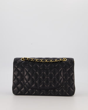Chanel Black Classic Medium Double Flap Bag in Caviar Leather with Gold Hardware