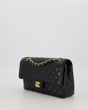 Chanel Black Classic Medium Double Flap Bag in Caviar Leather with Gold Hardware