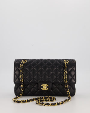 Chanel Black Classic Medium Double Flap Bag in Caviar Leather with Gold Hardware
