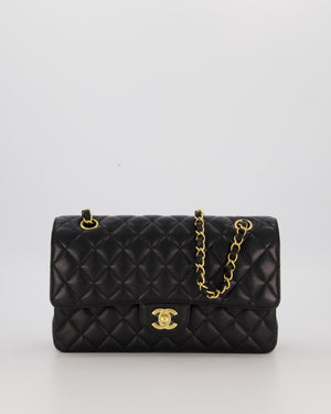 Chanel Black Classic Medium Double Flap Bag in Caviar Leather with Gold Hardware