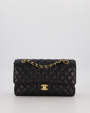 Chanel Black Classic Medium Double Flap Bag in Caviar Leather with Gold Hardware