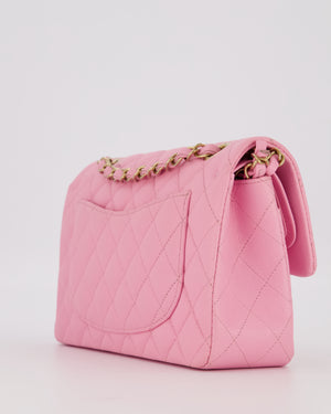 Chanel 23P Bubblegum Pink Classic Small Double Flap Bag in Caviar Leather with Gold Hardware