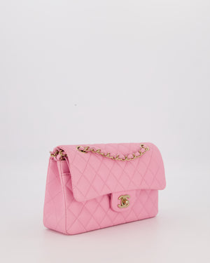 Chanel 23P Bubblegum Pink Classic Small Double Flap Bag in Caviar Leather with Gold Hardware