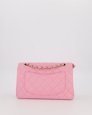 Chanel 23P Bubblegum Pink Classic Small Double Flap Bag in Caviar Leather with Gold Hardware