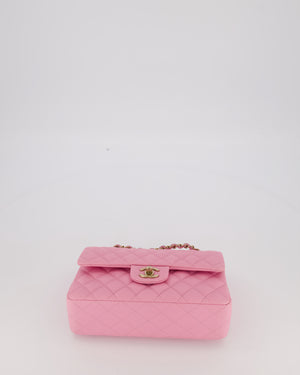 Chanel 23P Bubblegum Pink Classic Small Double Flap Bag in Caviar Leather with Gold Hardware