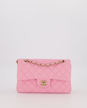 Chanel 23P Bubblegum Pink Classic Small Double Flap Bag in Caviar Leather with Gold Hardware