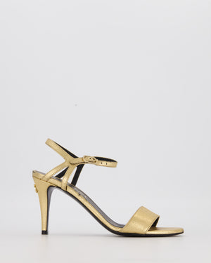 Chanel 22/A Gold Strappy Heeled Sandals EU 37.5C