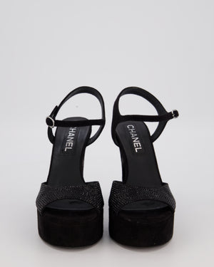 Chanel Platform Sandal With Crystal Embellishment Detail EU 37.5