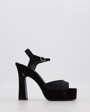 Chanel Platform Sandal With Crystal Embellishment Detail EU 37.5