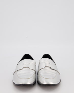 Hermès Hitch Loafers in Argent Swift Leather Size EU 37.5