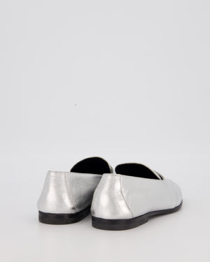 Hermès Hitch Loafers in Argent Swift Leather Size EU 37.5