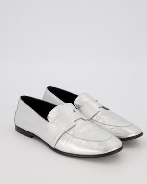 Hermès Hitch Loafers in Argent Swift Leather Size EU 37.5