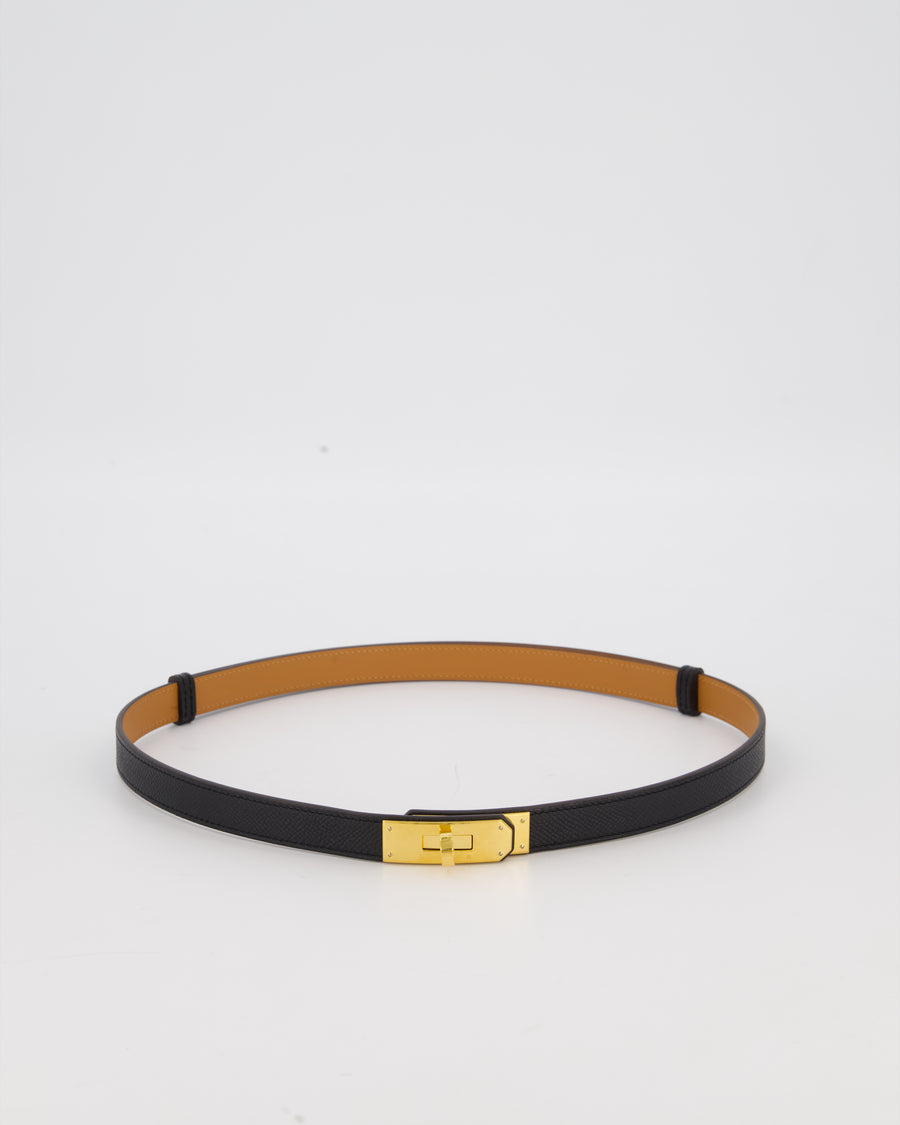 Hermès Kelly-To-Go Belt in Noir Epsom Leather with Gold Hardware