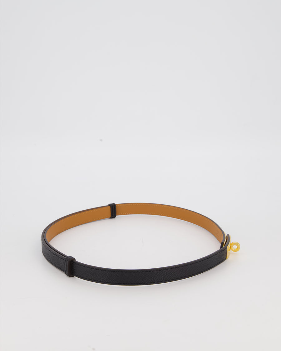Hermès Kelly-To-Go Belt in Noir Epsom Leather with Gold Hardware