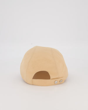 Hermès Beige Cotton Cap with Pink Medor Detail Size 56