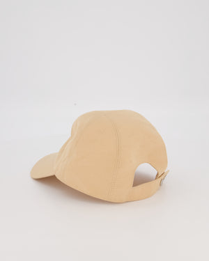 Hermès Beige Cotton Cap with Pink Medor Detail Size 56