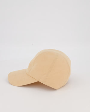 Hermès Beige Cotton Cap with Pink Medor Detail Size 56
