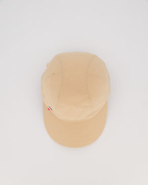 Hermès Beige Cotton Cap with Pink Medor Detail Size 56