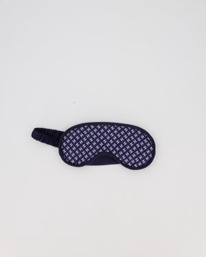 Chanel Navy and White Eye Mask, Shawl and Pouch Silk Travel Sleep Set