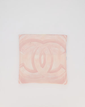Chanel White and Pink Shawl with CC Logo Detail