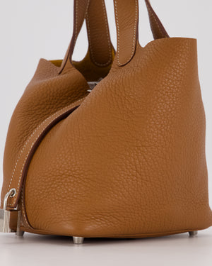 Hermès Picotin 18 Lock Bag in Gold Taurillon Clemence Leather with Palladium Hardware
