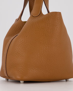 Hermès Picotin 18 Lock Bag in Gold Taurillon Clemence Leather with Palladium Hardware