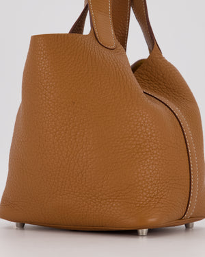 Hermès Picotin 18 Lock Bag in Gold Taurillon Clemence Leather with Palladium Hardware