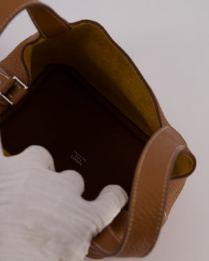 Hermès Picotin 18 Lock Bag in Gold Taurillon Clemence Leather with Palladium Hardware