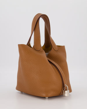 Hermès Picotin 18 Lock Bag in Gold Taurillon Clemence Leather with Palladium Hardware