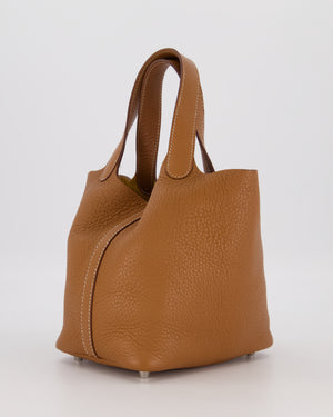Hermès Picotin 18 Lock Bag in Gold Taurillon Clemence Leather with Palladium Hardware