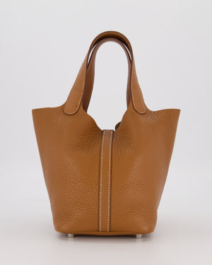 Hermès Picotin 18 Lock Bag in Gold Taurillon Clemence Leather with Palladium Hardware