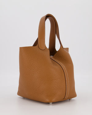 Hermès Picotin 18 Lock Bag in Gold Taurillon Clemence Leather with Palladium Hardware