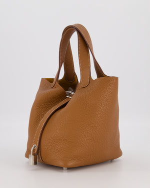 Hermès Picotin 18 Lock Bag in Gold Taurillon Clemence Leather with Palladium Hardware