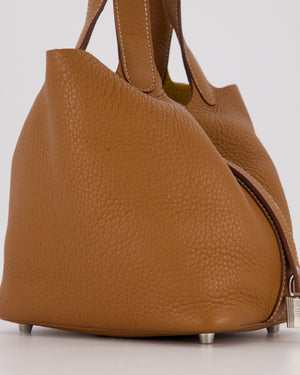 Hermès Picotin 18 Lock Bag in Gold Taurillon Clemence Leather with Palladium Hardware
