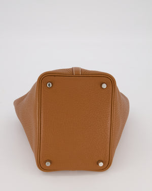 Hermès Picotin 18 Lock Bag in Gold Taurillon Clemence Leather with Palladium Hardware