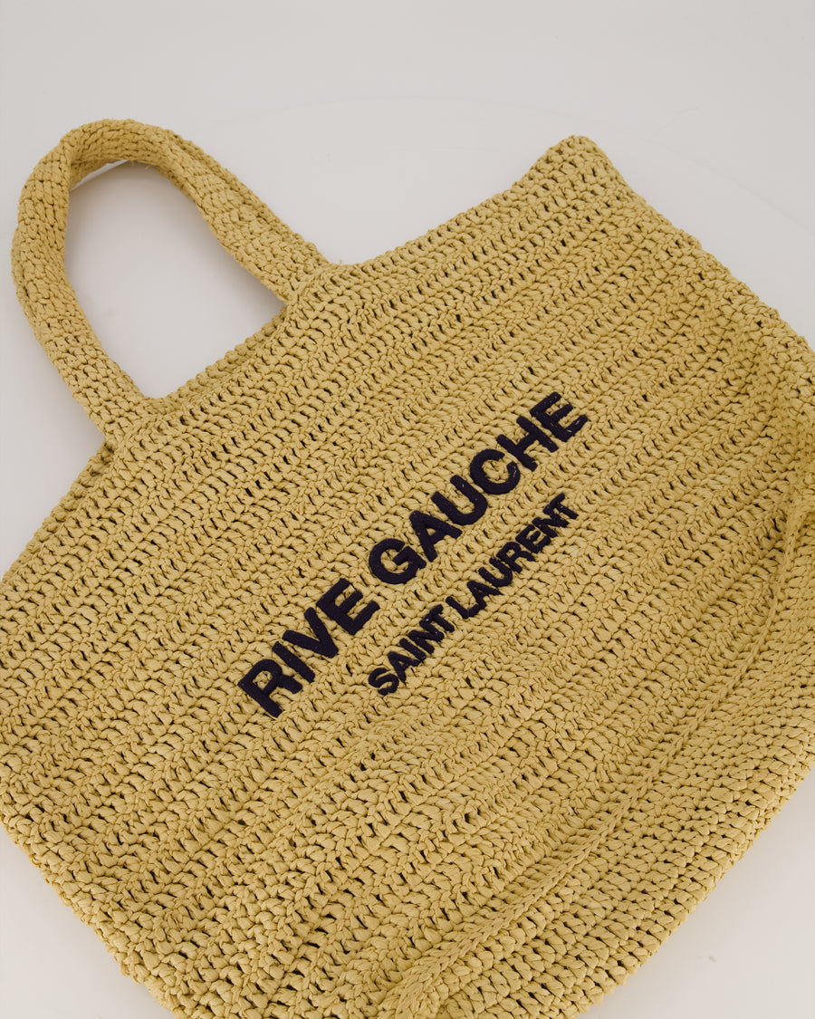 Saint Laurent Rive Gauche Tote in Beige Raffia Large