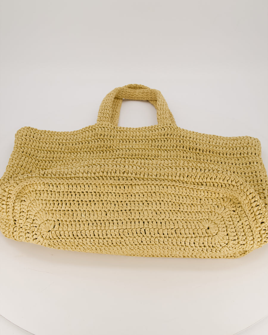 Saint Laurent Rive Gauche Tote in Beige Raffia Large