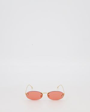 Fendi First Oval Shaped FF Sunglasses with Gold Hardware