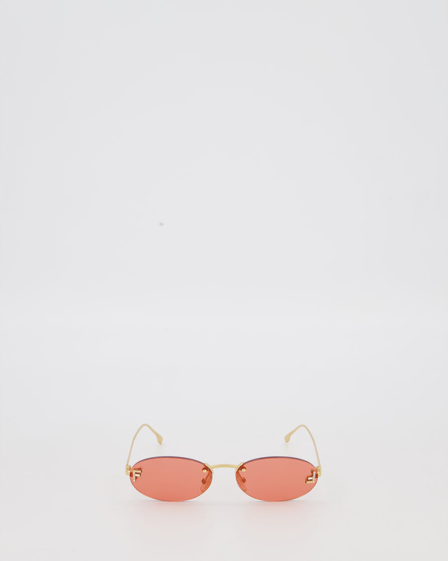 Fendi First Oval Shaped FF Sunglasses with Gold Hardware