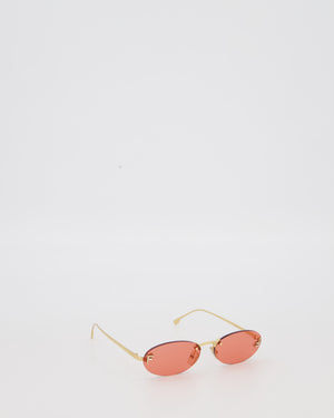 Fendi First Oval Shaped FF Sunglasses with Gold Hardware