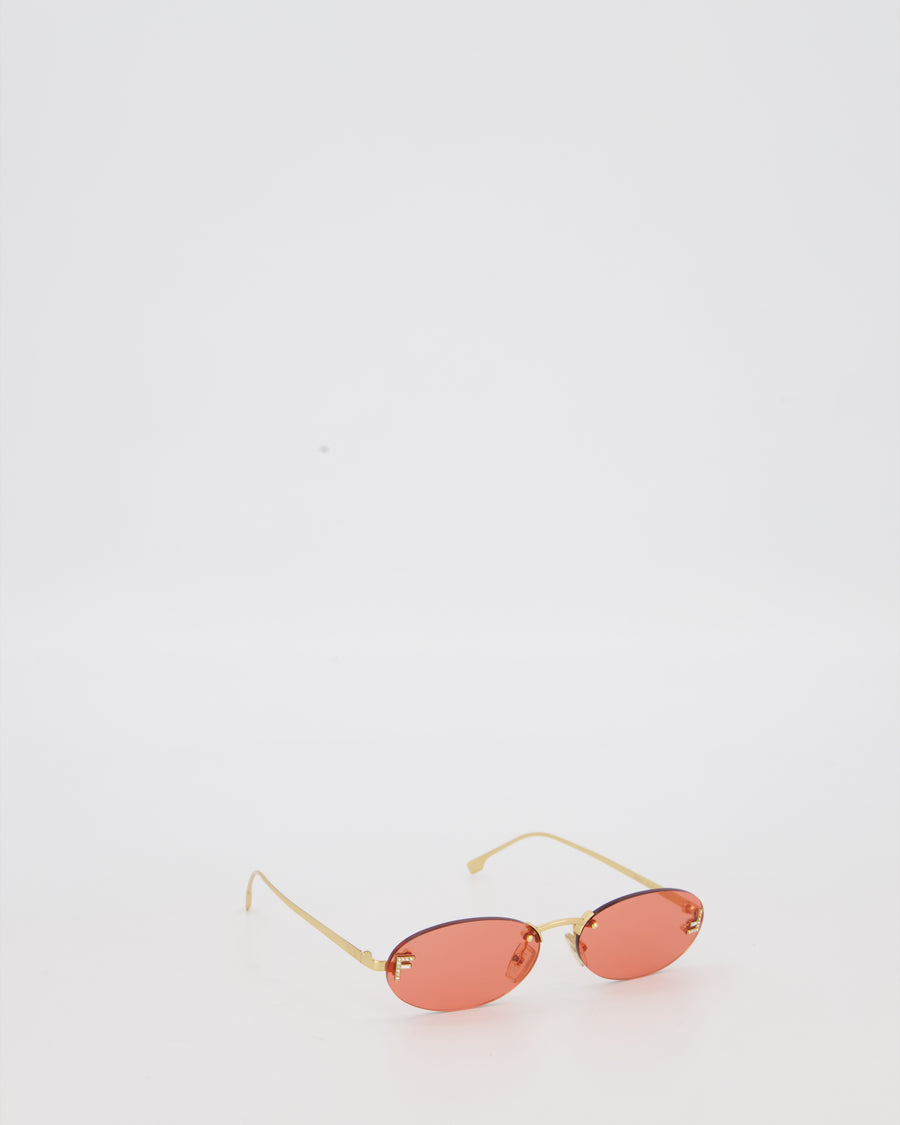 Fendi First Oval Shaped FF Sunglasses with Gold Hardware