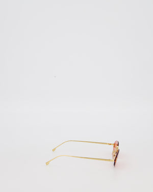 Fendi First Oval Shaped FF Sunglasses with Gold Hardware